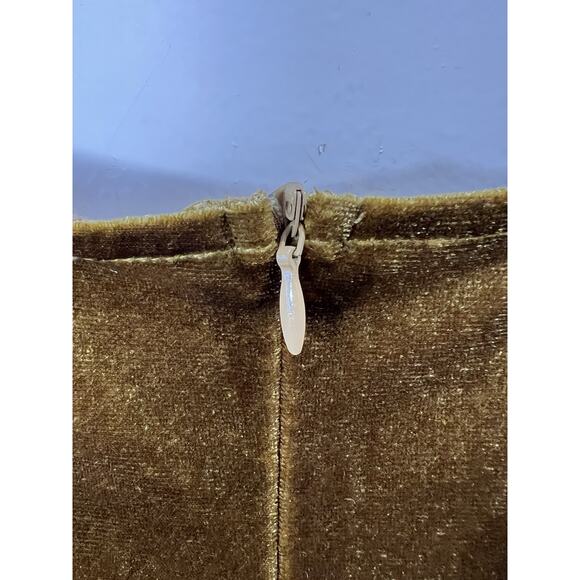 Women's Velvet Y2K Babydoll Midi Dress Size M Green Forest Fairycore Goblin NWTS - Picture 3 of 8